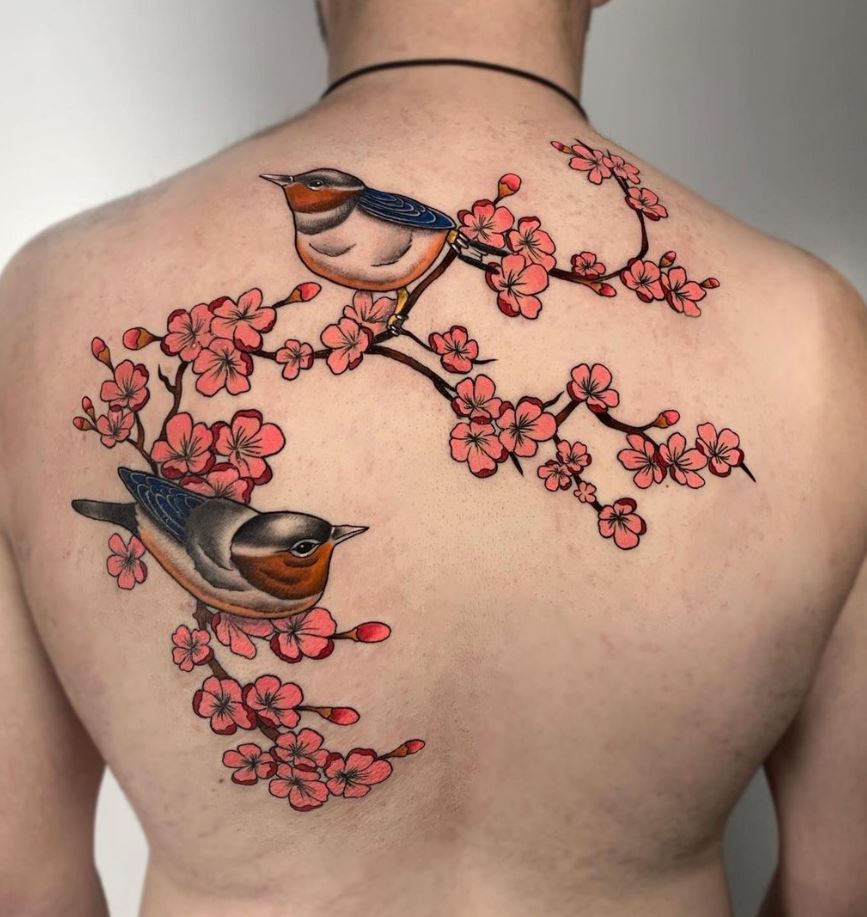 Irezumi cherryy blossom tattoo