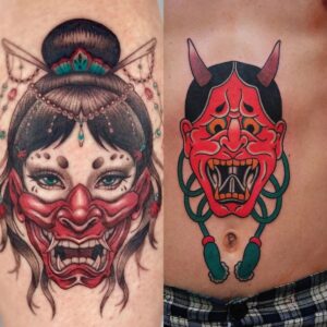 Picture of Hannya Masks tattoo by maestro tattoo
