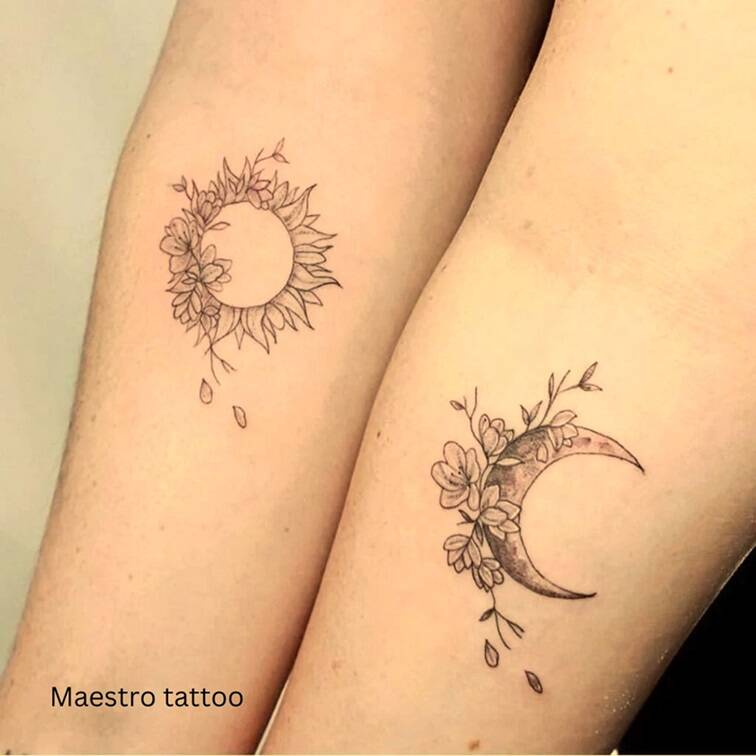 moon and sun tattoo by maestro tattoo