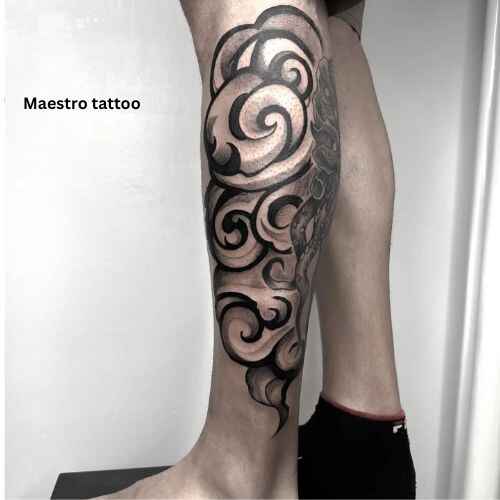 Abstract cloud art tattoo design