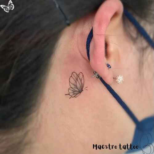 Butterfly Tattoo Behind Ear | Ideas for Ear Tattoo