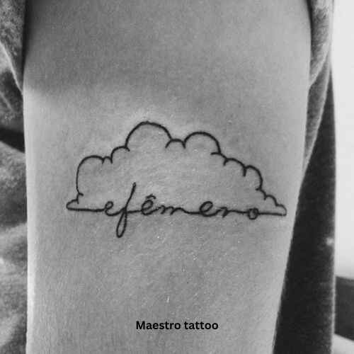 Cloud & Quote tattoo image 