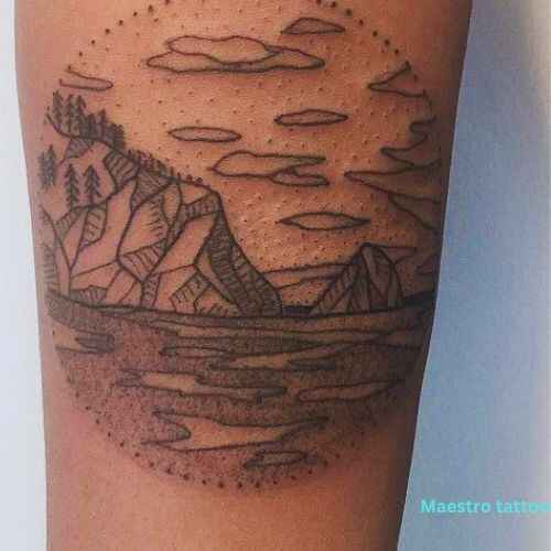 Cloud reflection tattoo picture