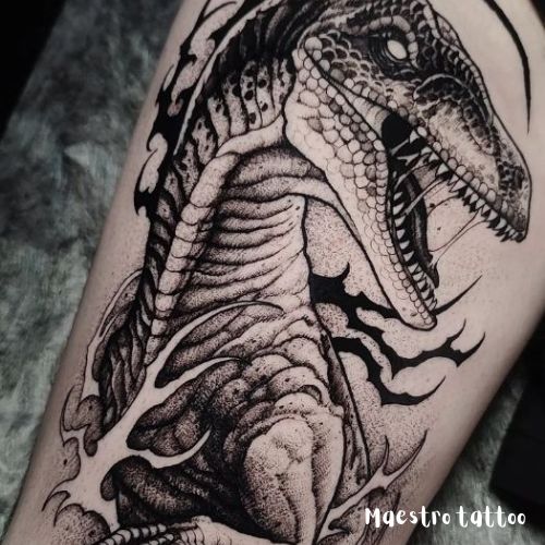 Cresting-Wave-Dinosaur-tattoo