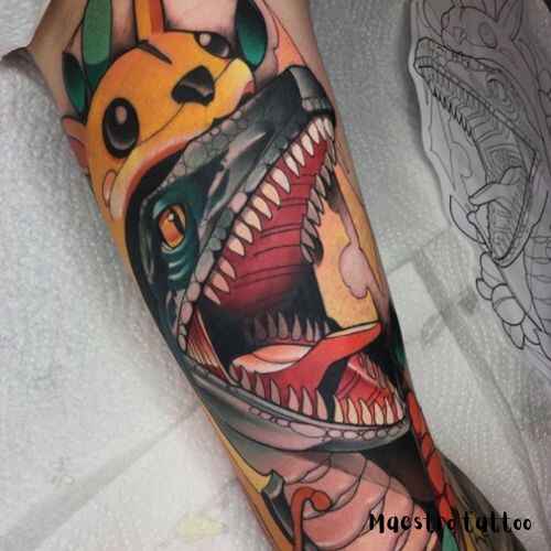 Dinosaur Sleeve Tattoos