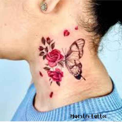 Flower-Butterfly-Tattoo-Designs-Behind-Ears