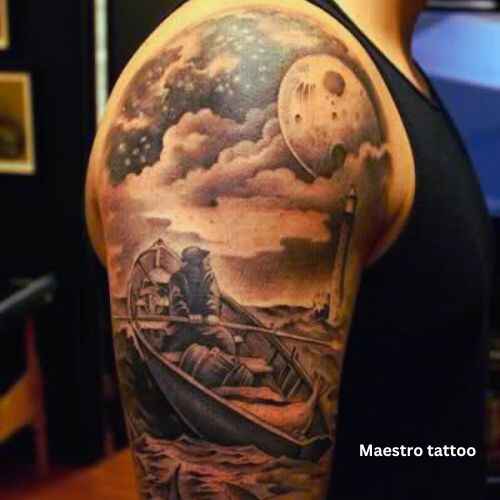 Moonlit cloud night tattoo picture