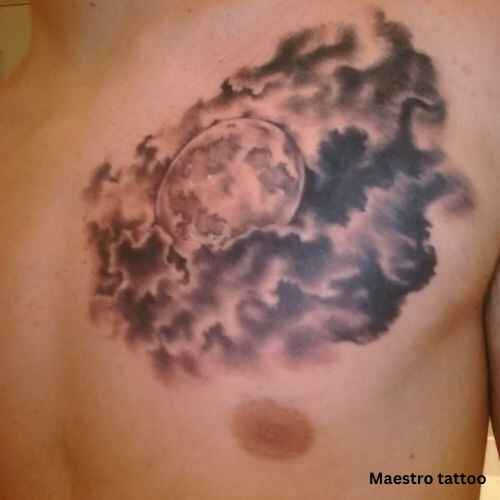 Moonlit cloud night tattoo picture