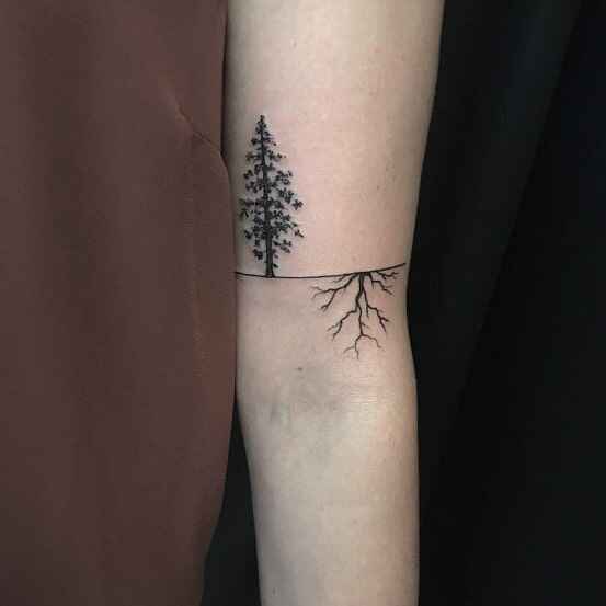 Pine tree tattoo meaning-Personal Growth Timeline tattoo image