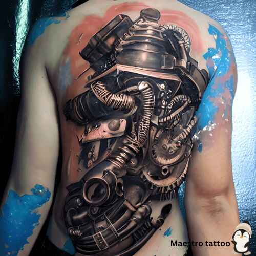 Steampunk Style Penguin Tattoo PICTURE