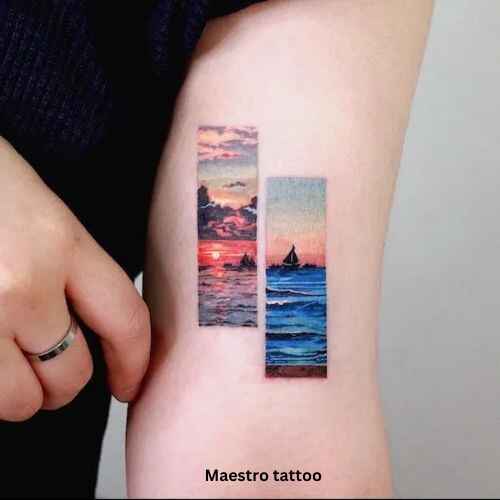 Sunset Cloudscape tattoo pictures