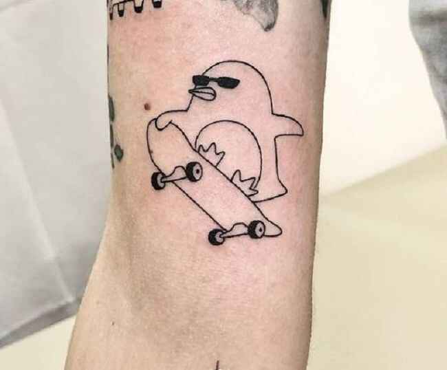 Surfing Penguin Penguin Tattoo IMAGE 