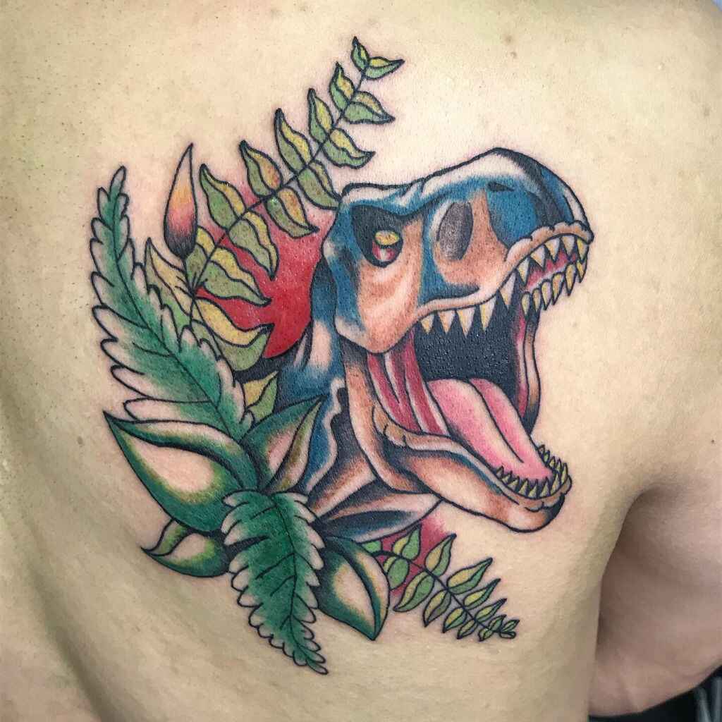watercolor dinosaur tattoo image