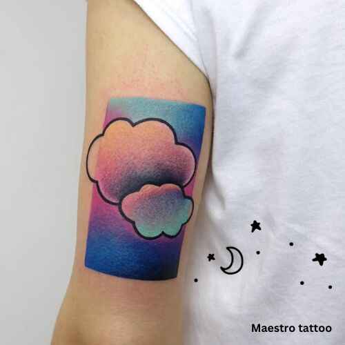 Watercolor Clouds tattoo design 
