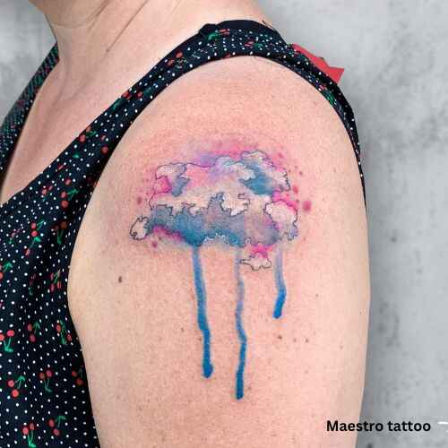 Watercolor Clouds tattoo design 