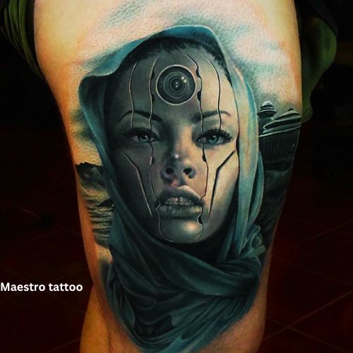 Fragmented Cyborg tattoo image