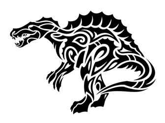 Tribal-Dinosaur-Tattoos image