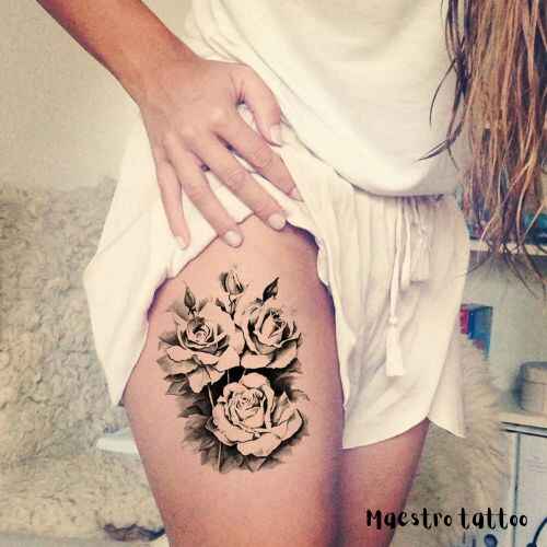 Flower Fields thigh tattoo designs 1 1 by maestro tattoo
