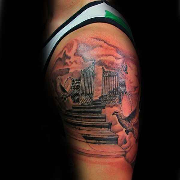 Heavenly City Skyline tattoo image
