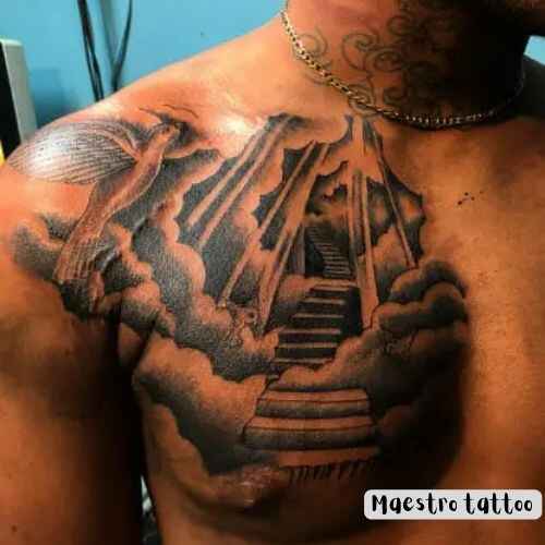 
image of Heavenly gates tattoos on chest 