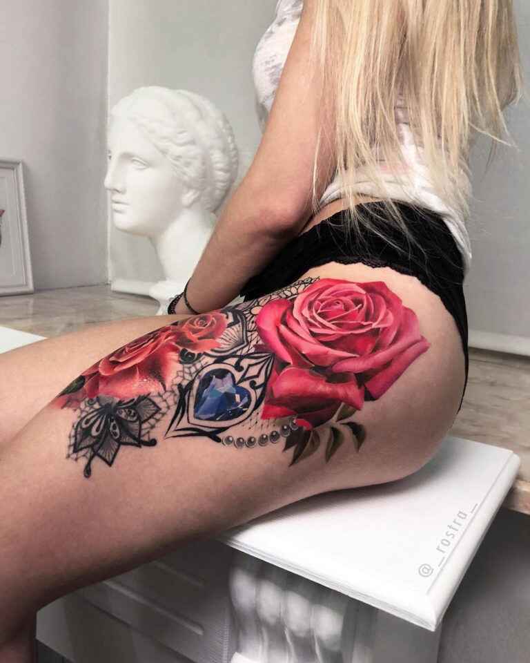 Pink roses lace 768x960 1 by maestro tattoo