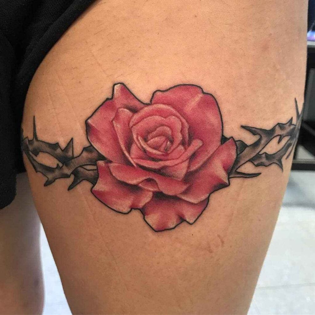 Rose Garter Tattoo tattoos by nacio 1 by maestro tattoo
