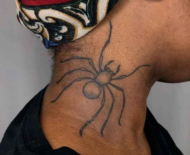Black spider halloween tattoo picture