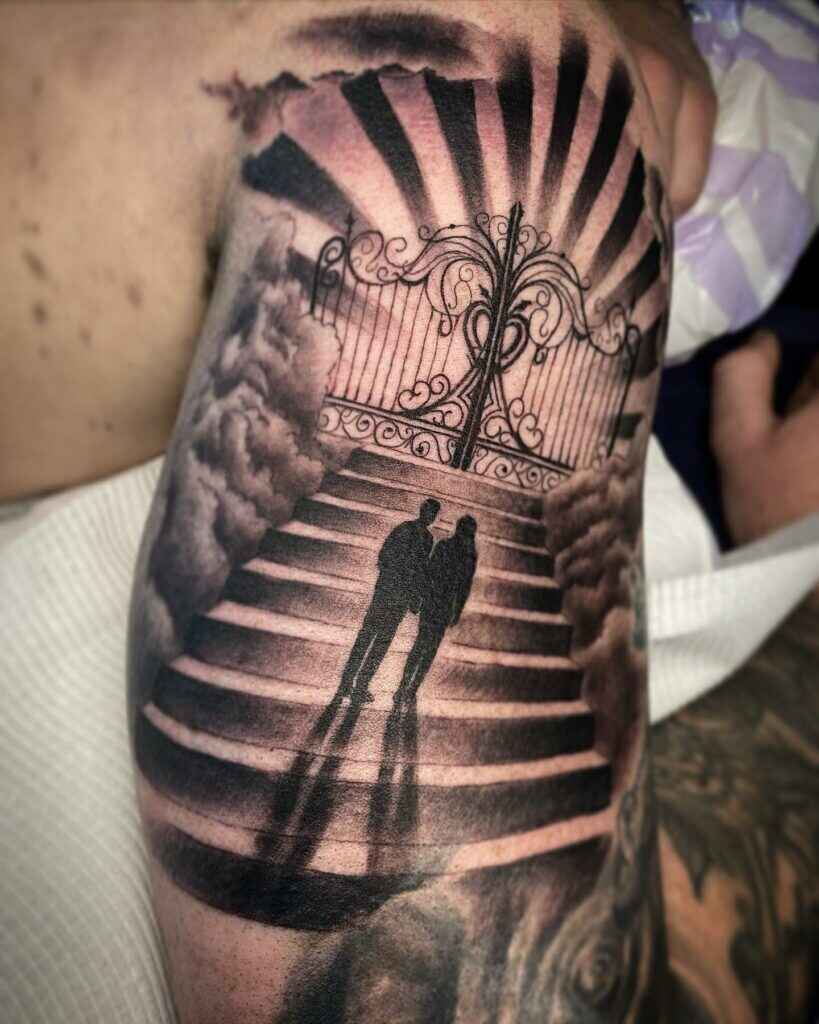 Stairway to Heaven couple tattoo