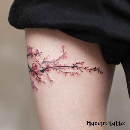 cherry thigh tattoo designs 1 1 by maestro tattoo