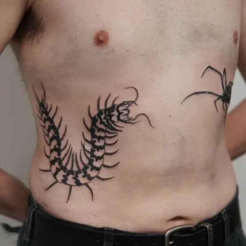 centipede tattoo on chest image