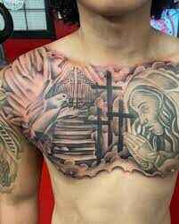 image of Heavenly gates tattoos on chest 