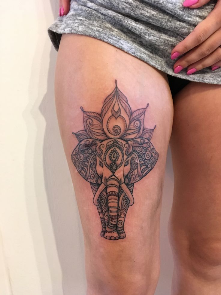 Elephant Thigh Mandala Tattoo Design min by maestro tattoo