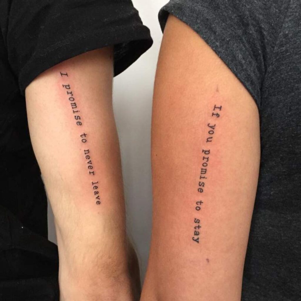 Love Quotes valentine's day tattoo design for couple