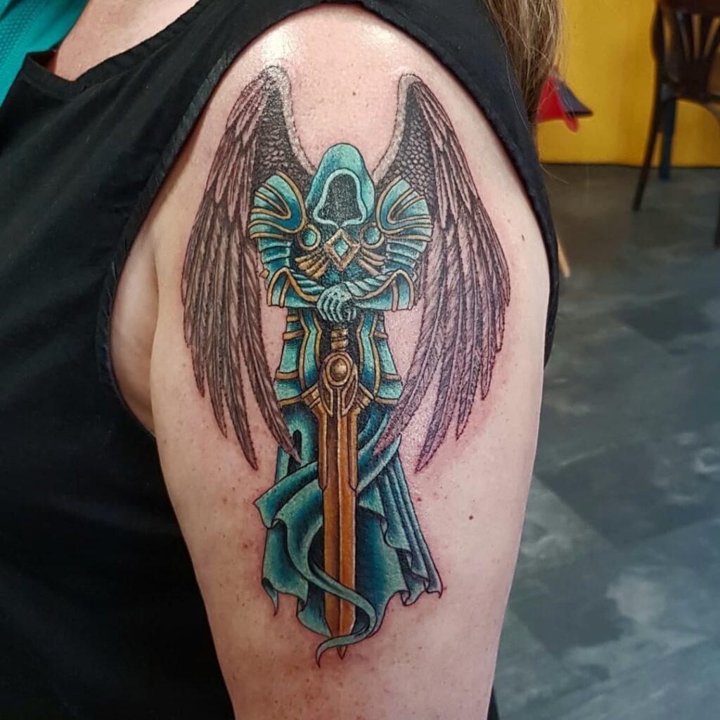 Guardian Angel Of Death Tattoo by maestro tattoo