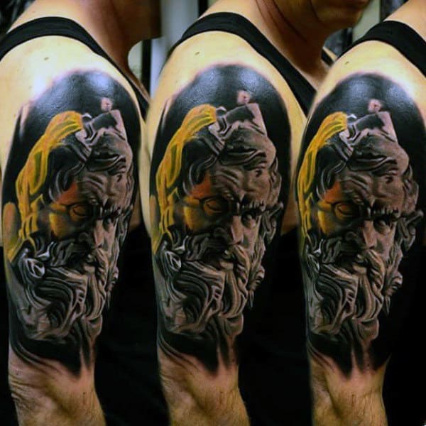 colorful Zeus Tattoo Designs