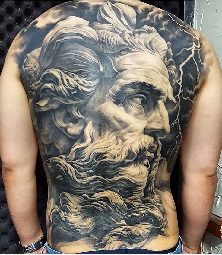 Zeus Tattoo Designs on back
